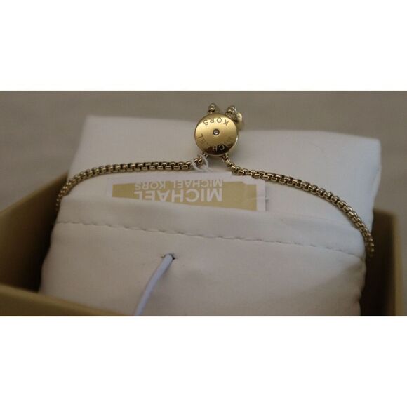 Michael Kors MKJX6351710 Women's Gold-Tone Haute Plaque Slider Bracelet - Picture 5 of 8